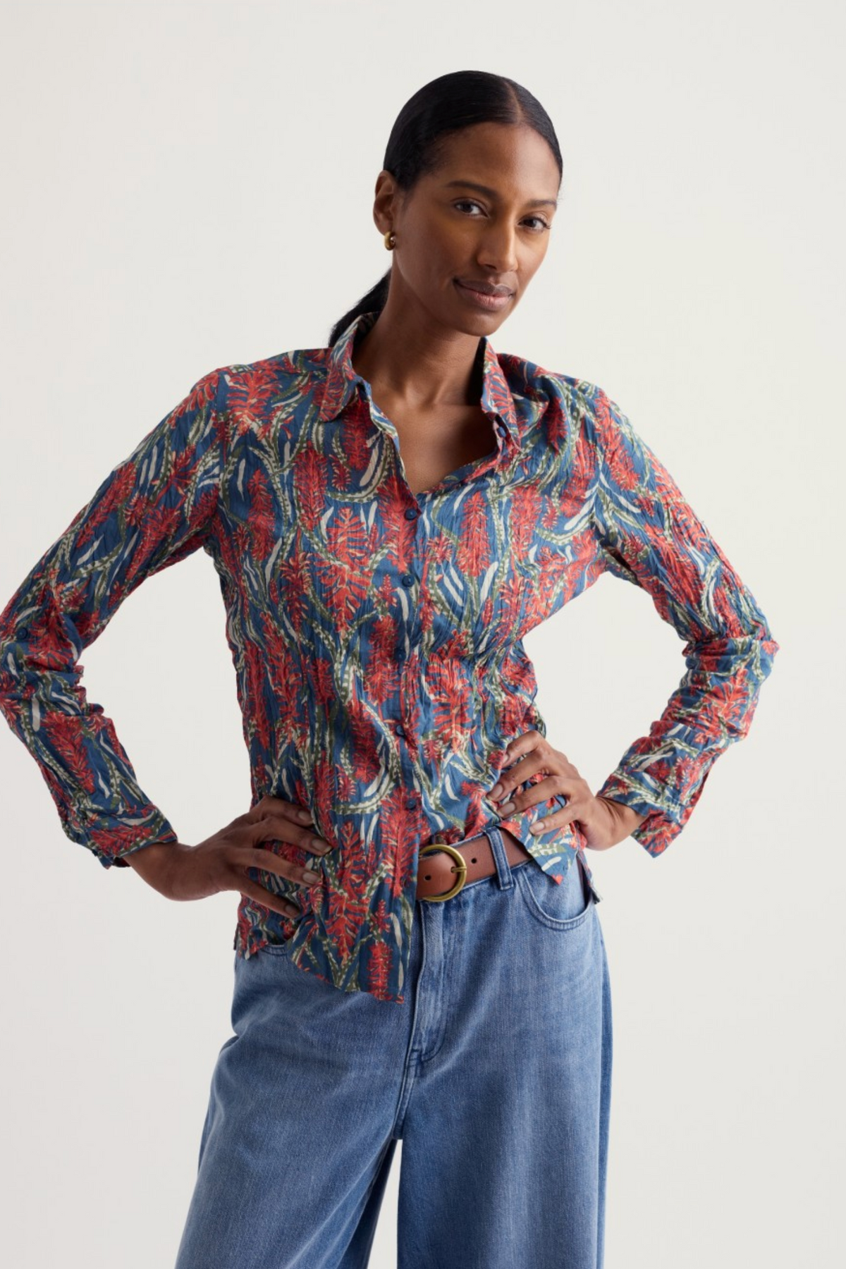 Seasalt Cornwall Larissa Shirt in Red Hot Poker Dusk