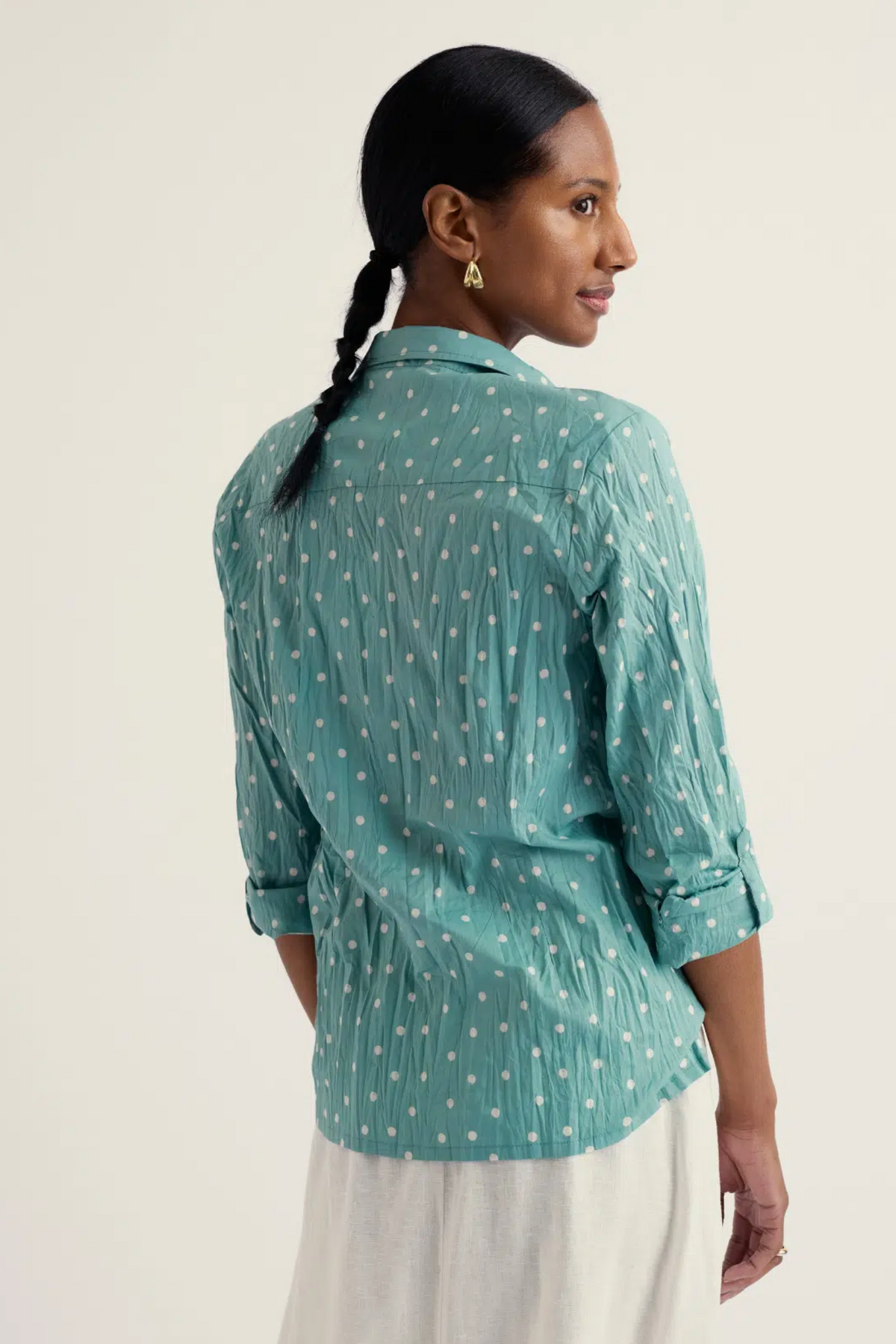 Seasalt Cornwall Larissa Shirt in Little Sponge Spot Sardine