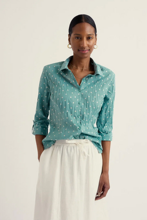 Seasalt Cornwall Larissa Shirt in Little Sponge Spot Sardine