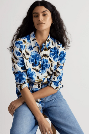 Seasalt Cornwall Larissa Shirt in Spring Pansy Chalk