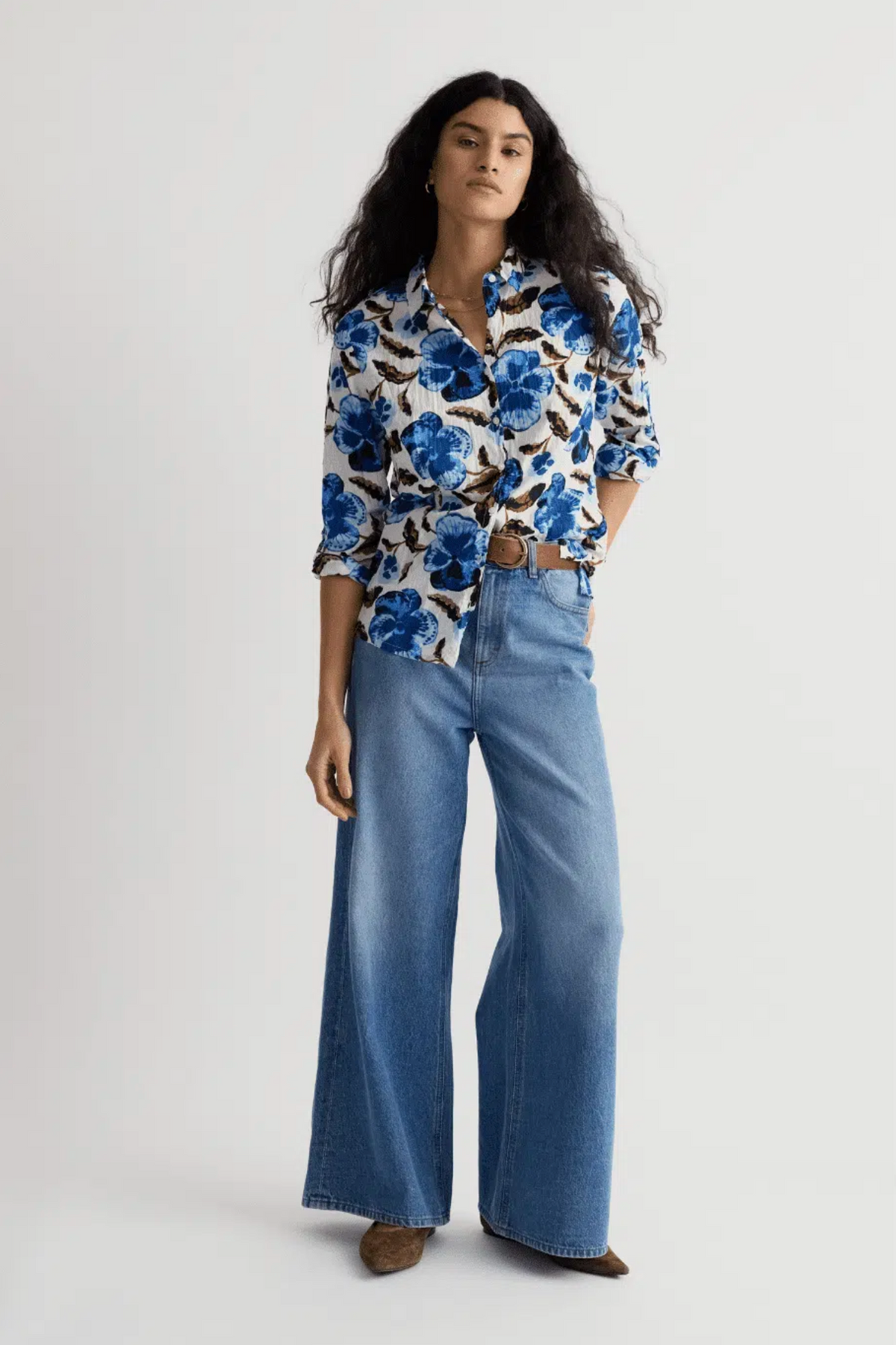 Seasalt Cornwall Larissa Shirt in Spring Pansy Chalk