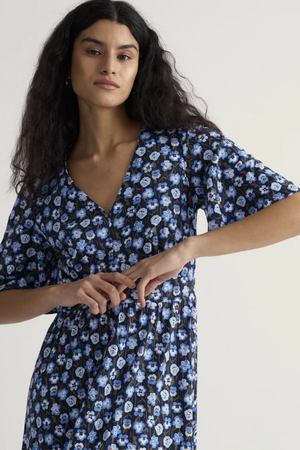Seasalt Cornwall Chateaux Dress in Pressed Pansies Sail