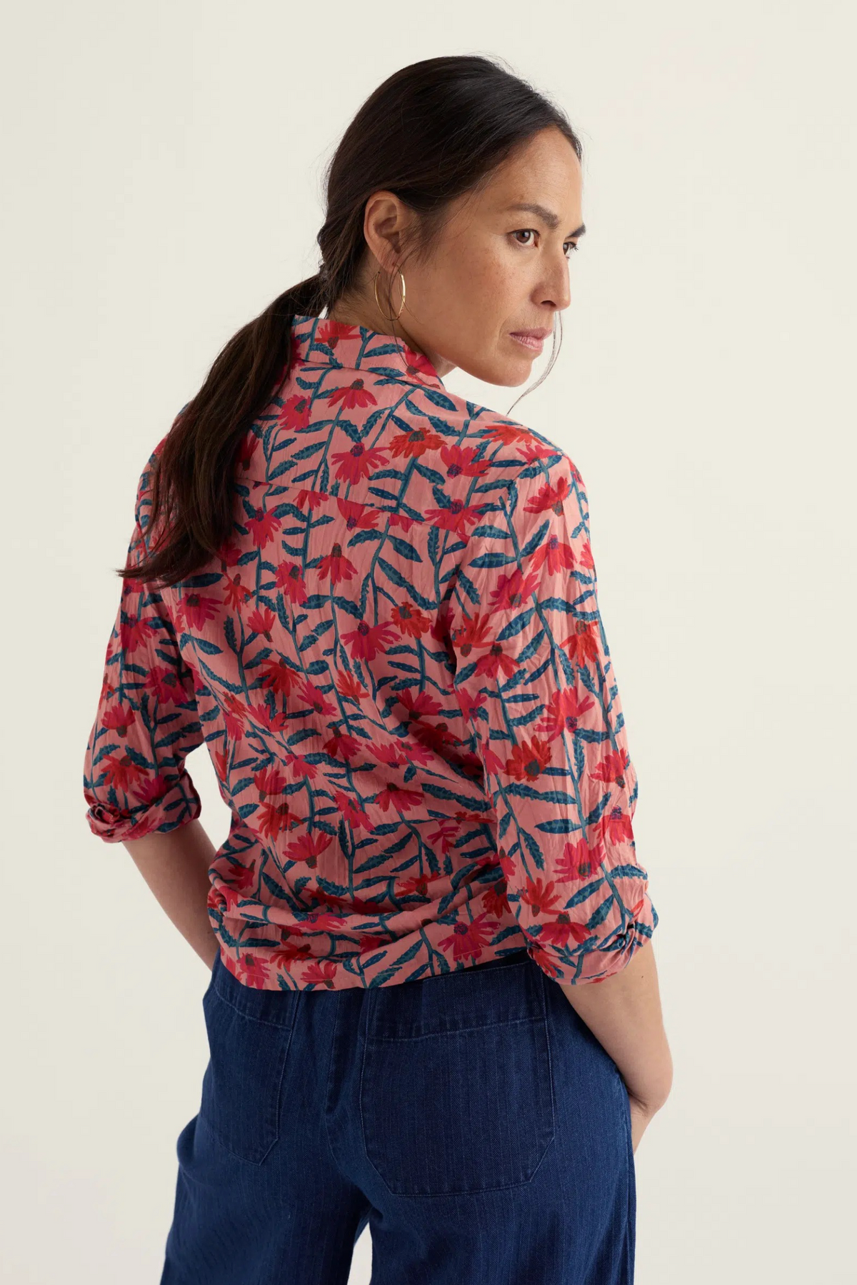 Seasalt Cornwall Larissa Shirt in Echinacea Stems Rosehip