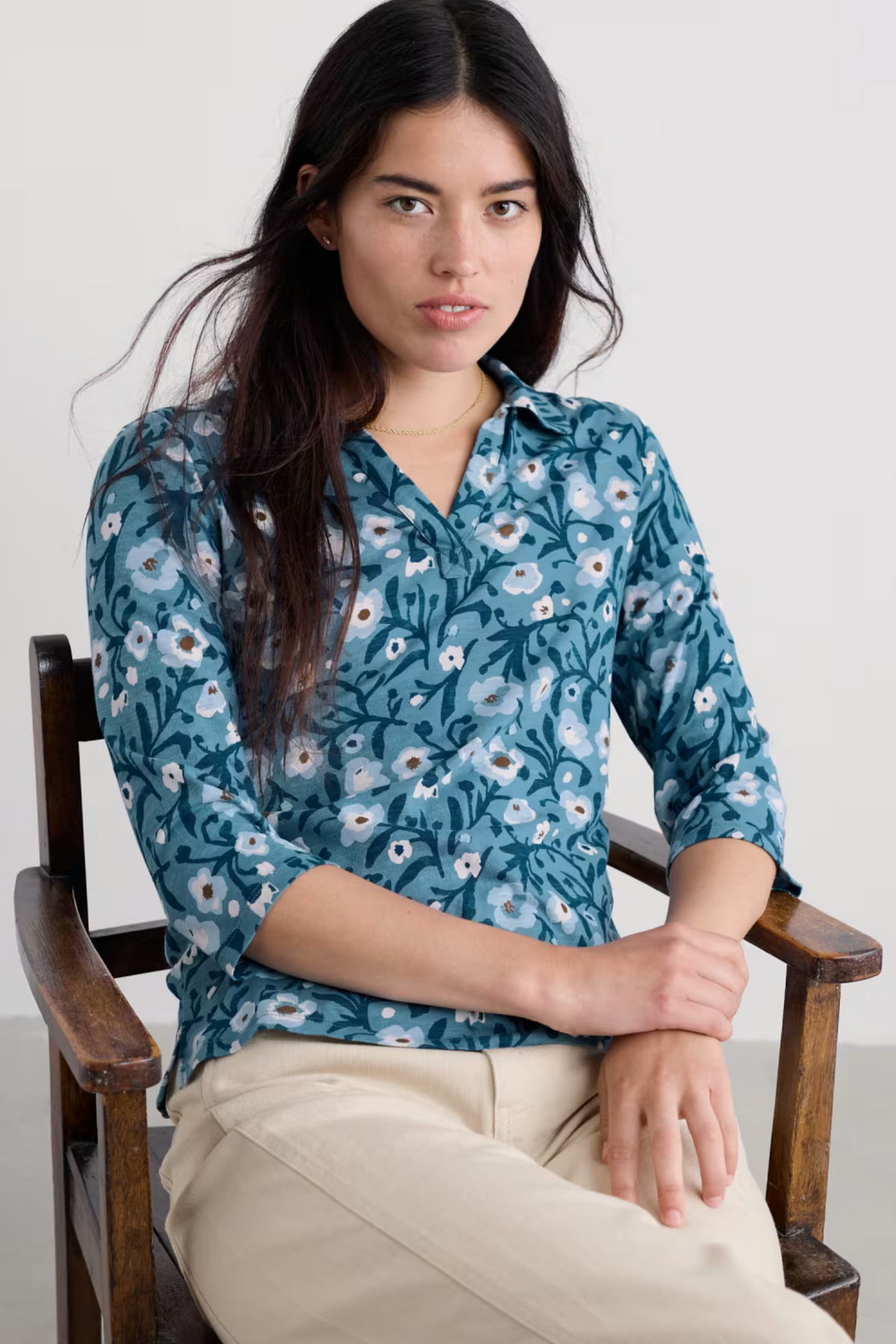 Seasalt Cornwall Wavecrest Shirt in Blotted Anemone Minnow