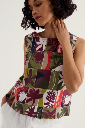 Seasalt Cornwall Colour Study Top in Floral Splice Cacao