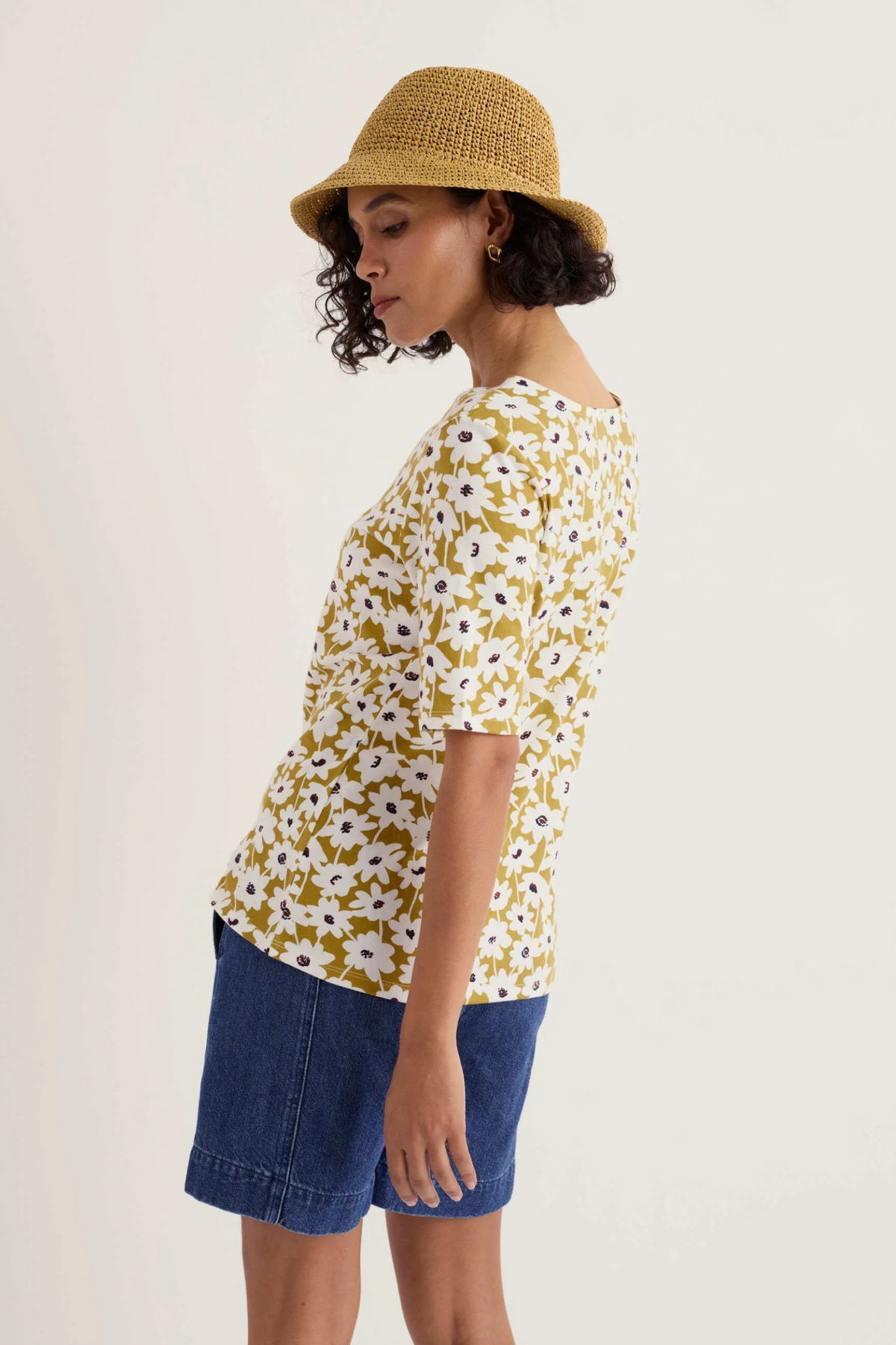 Seasalt Cornwall Poisson T-Shirt in Inked Cosmos Avocado