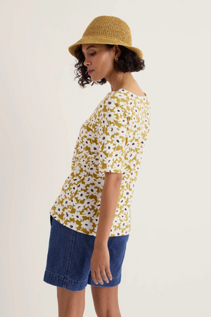 Seasalt Cornwall Poisson T-Shirt in Inked Cosmos Avocado