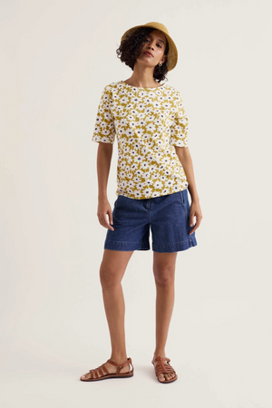 Seasalt Cornwall Poisson T-Shirt in Inked Cosmos Avocado