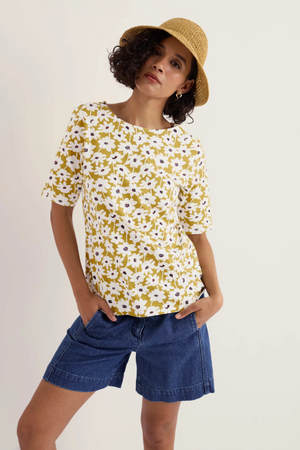 Seasalt Cornwall Poisson T-Shirt in Inked Cosmos Avocado