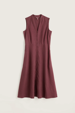 Seasalt Cornwall Sleeveless Carved Wood Dress in Cacao