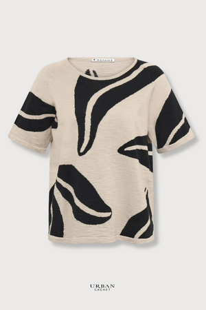 Mansted Denmark Levi Eco Leaf Love Tee in Black