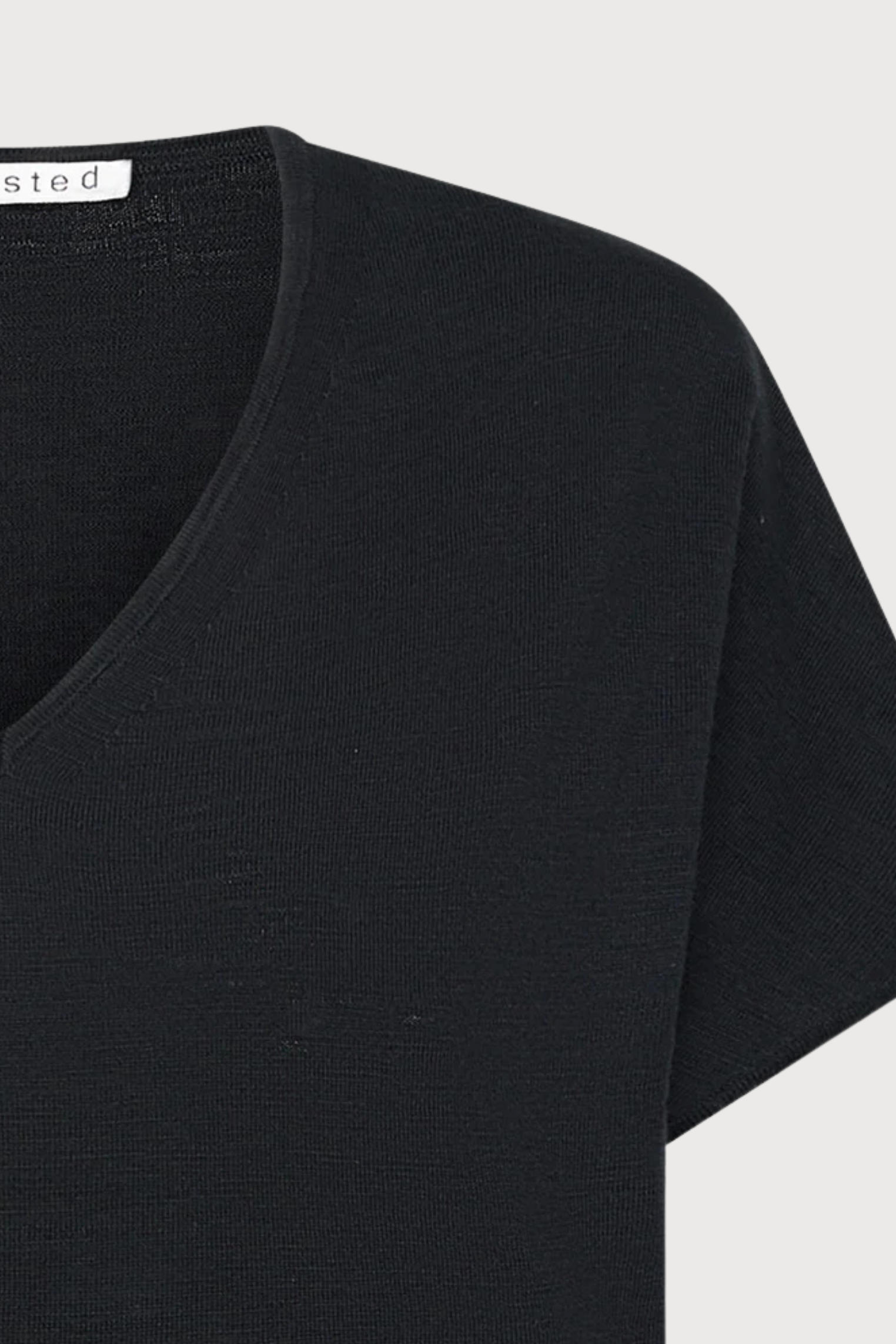 Mansted Denmark Eco Slub Wedge Top in Black