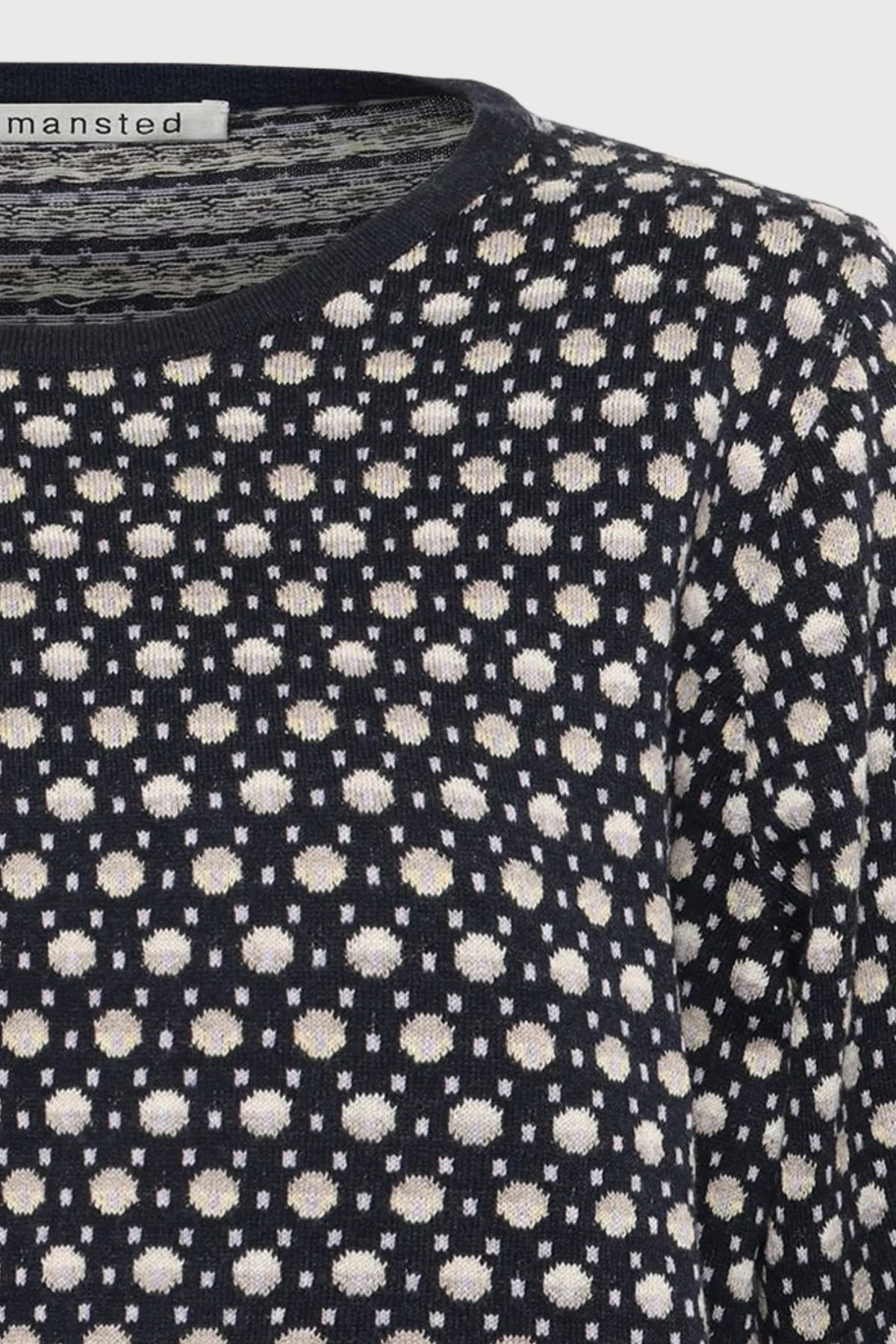 Mansted Denmark Poppie Eco Dash Dot Crew in Navy