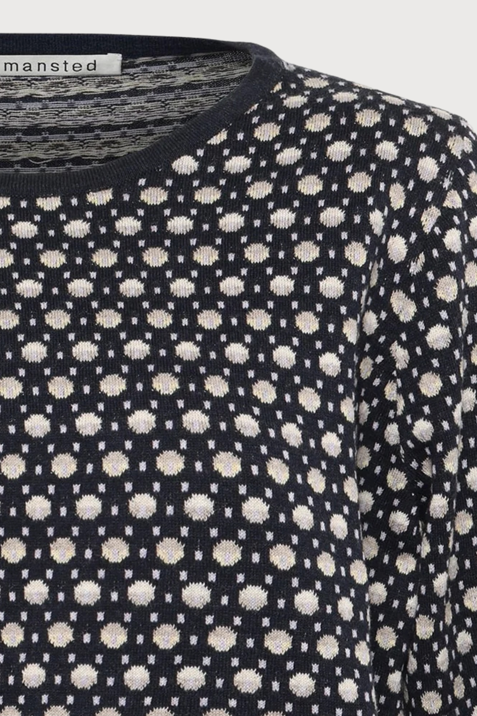 Mansted Denmark Poppie Eco Dash Dot Crew in Navy