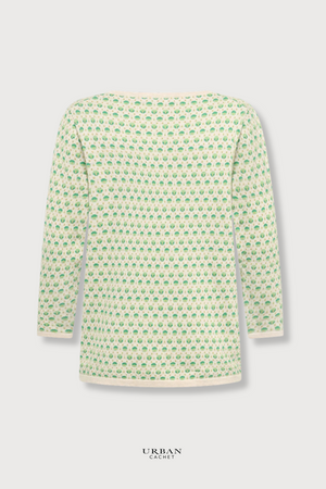 Mansted Denmark Poppie Eco Dash Dot Crew in Leaf