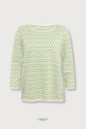 Mansted Denmark Poppie Eco Dash Dot Crew in Leaf