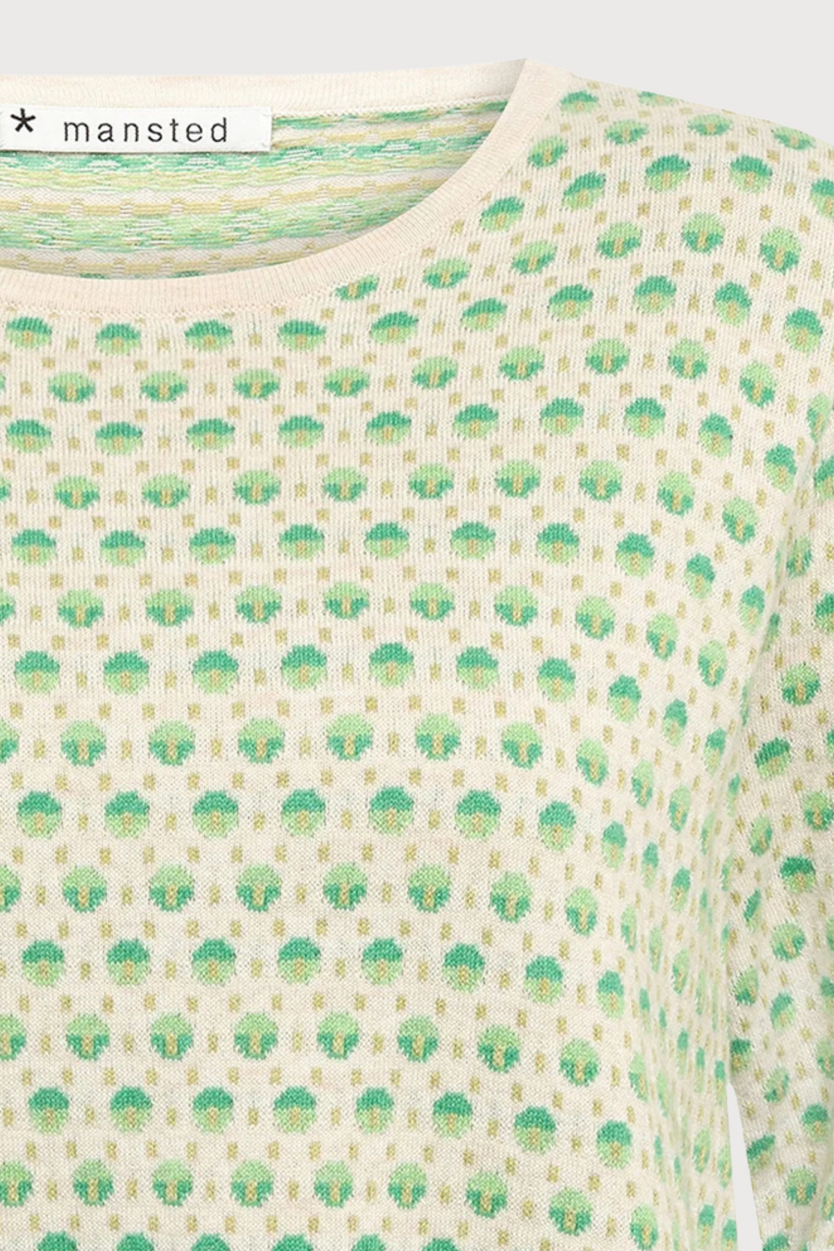 Mansted Denmark Poppie Eco Dash Dot Crew in Leaf