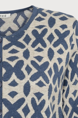Mansted Denmark Tide Eco Moths Cardigan in Midnight