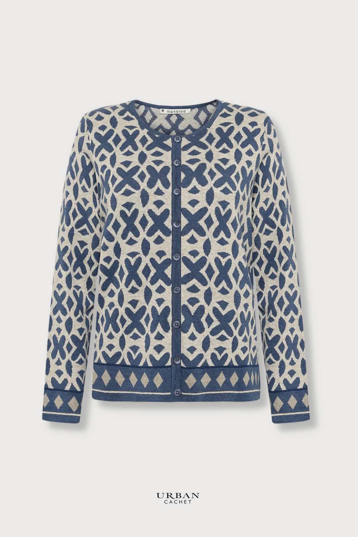 Mansted Denmark Tide Eco Moths Cardigan in Midnight