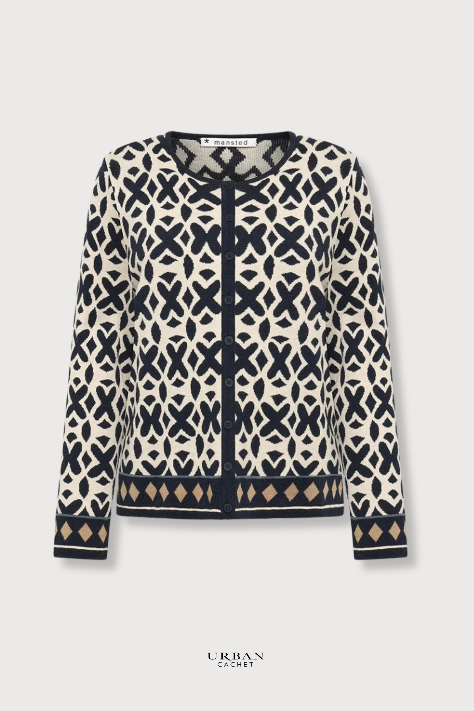 Mansted Denmark Tide Eco Moths Cardigan in Navy