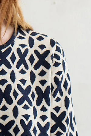 Mansted Denmark Tide Eco Moths Cardigan in Navy