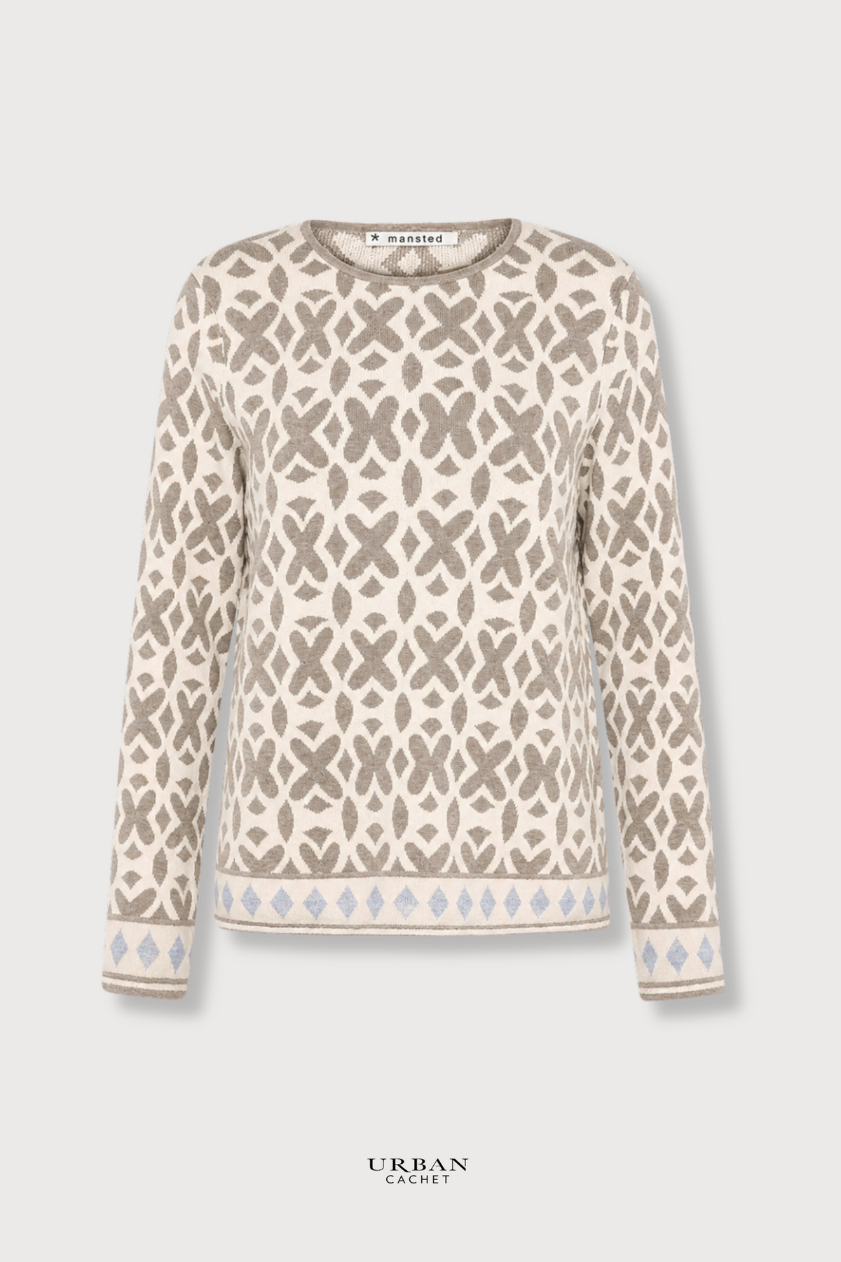 Mansted Denmark Tierra Eco Moths Crew in Light Oat