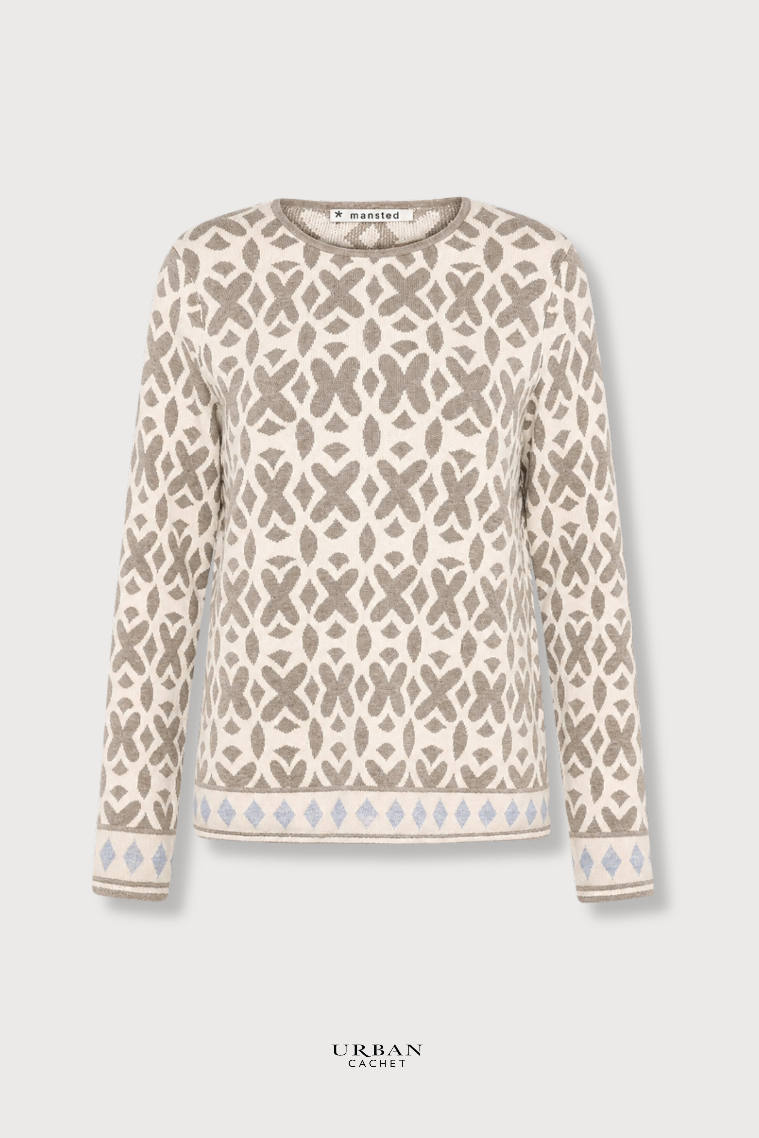 Mansted Denmark Tierra Eco Moths Crew in Light Oat