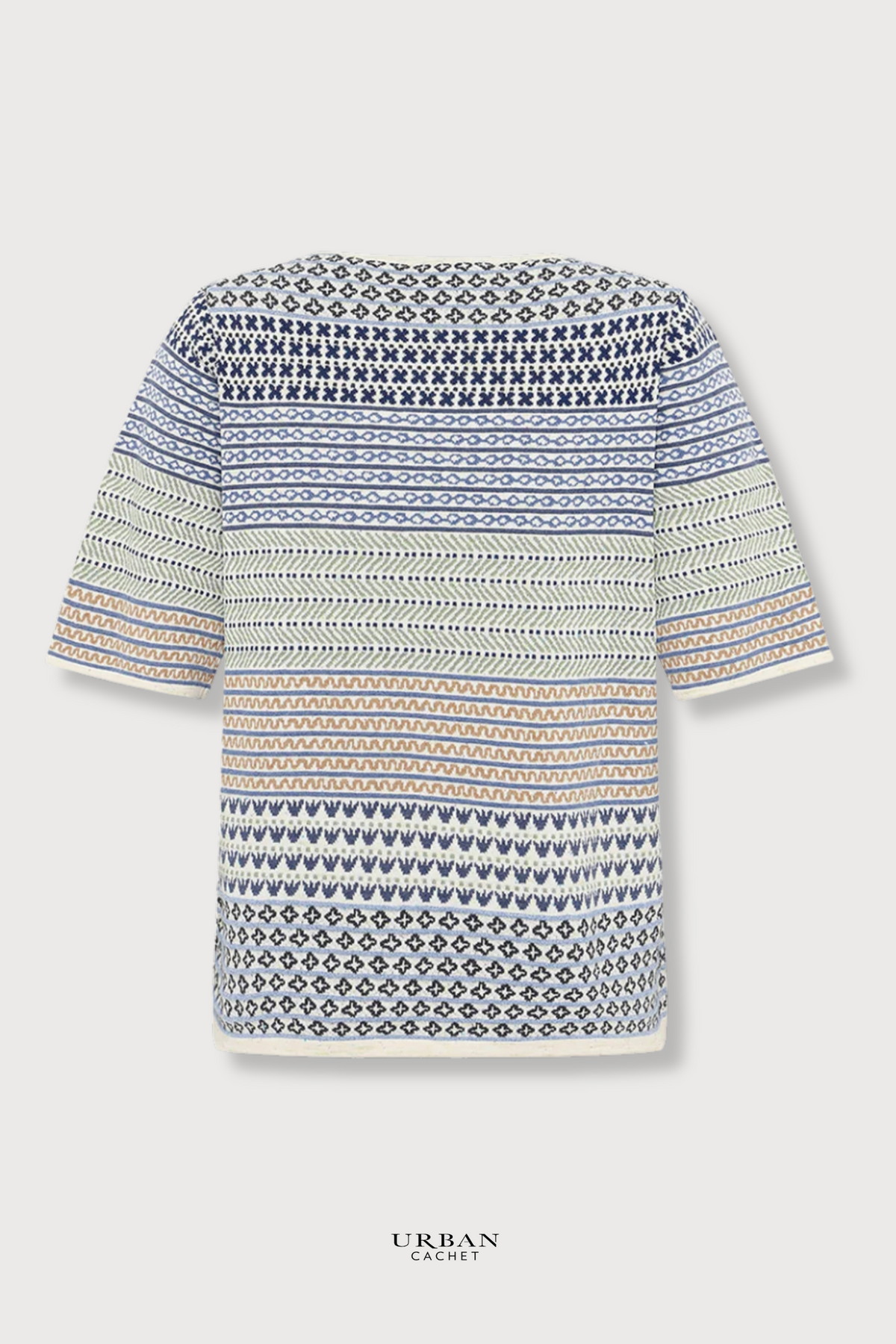 Mansted Denmark Hilde Eco Jacquard Tee in Dark Blue