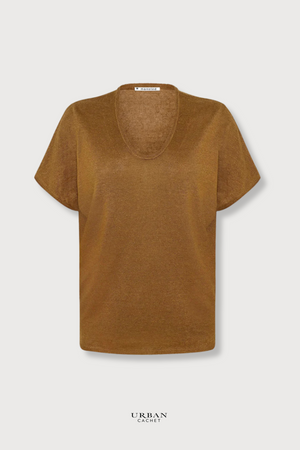 Mansted Denmark Pitti Linen and Hemp Top in Spice