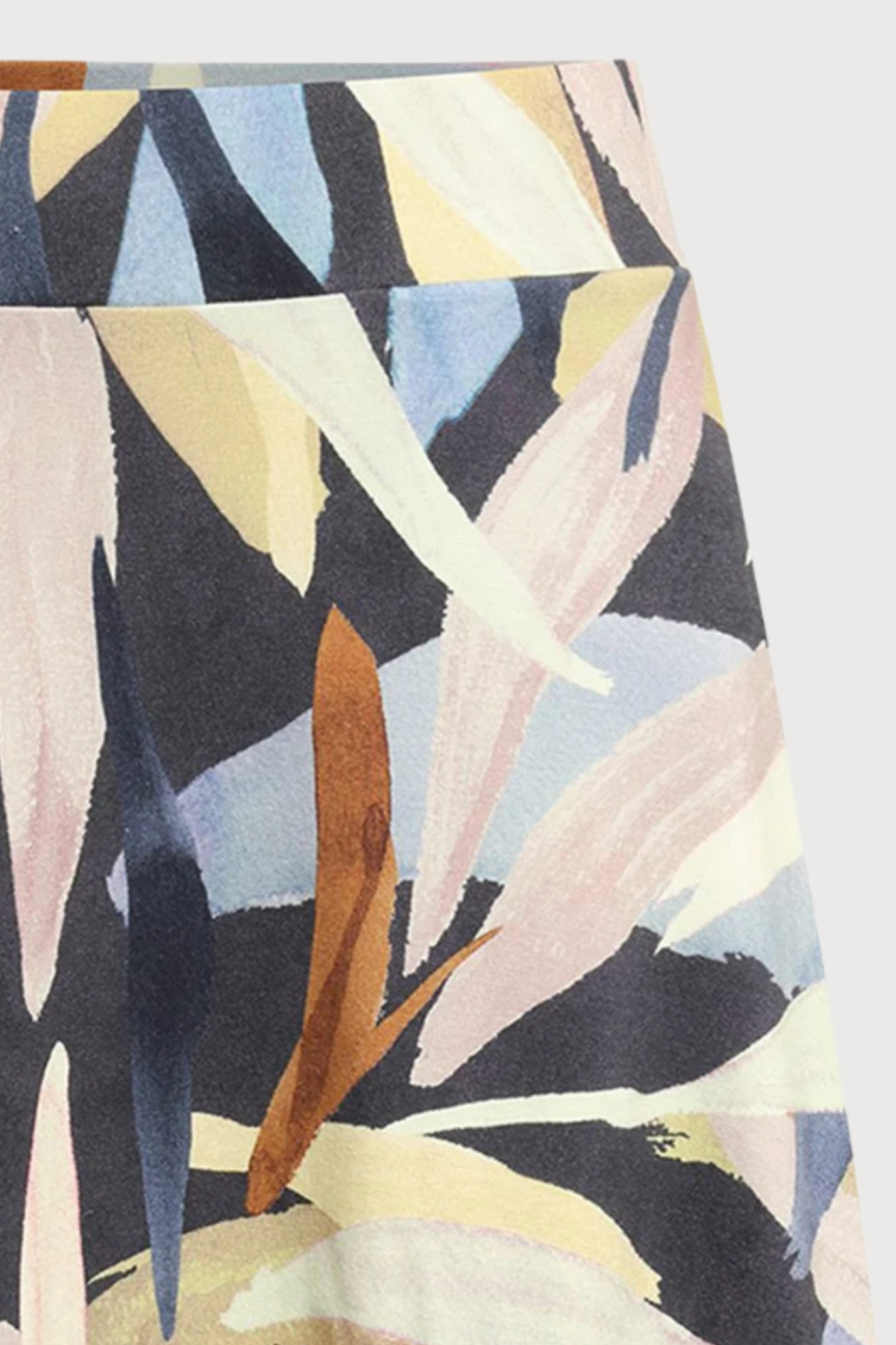 Mansted Denmark Pretty Leaf Jersey Skirt in Cold Grey