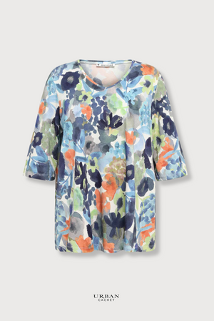 Mansted Denmark Galina Potato Floral Swing Top in Blue