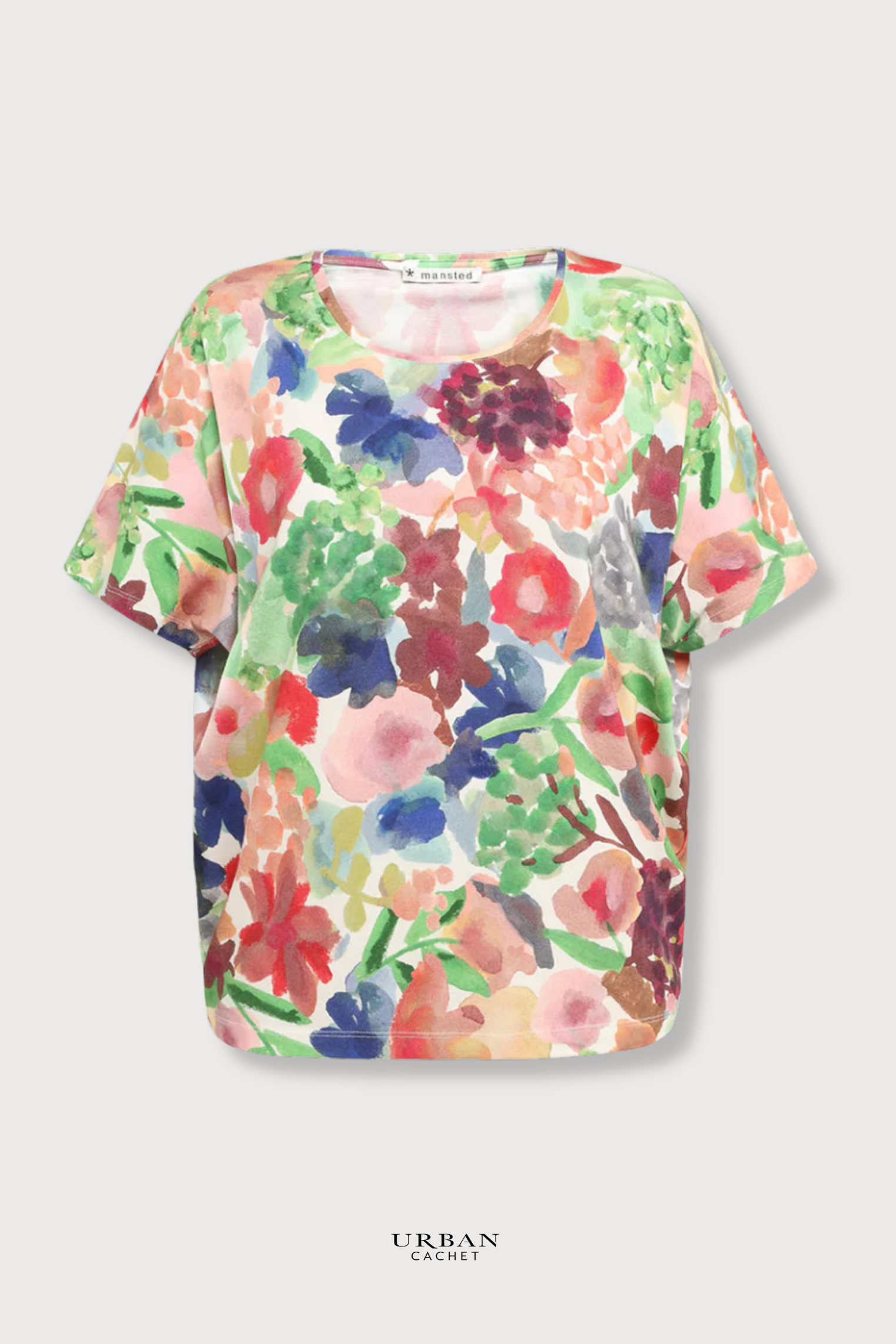 Mansted Denmark Gabby Potato Floral Wedge Top in Rose