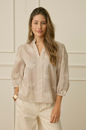 Cream Clothing Korey Blouse in Brown & White Stripe