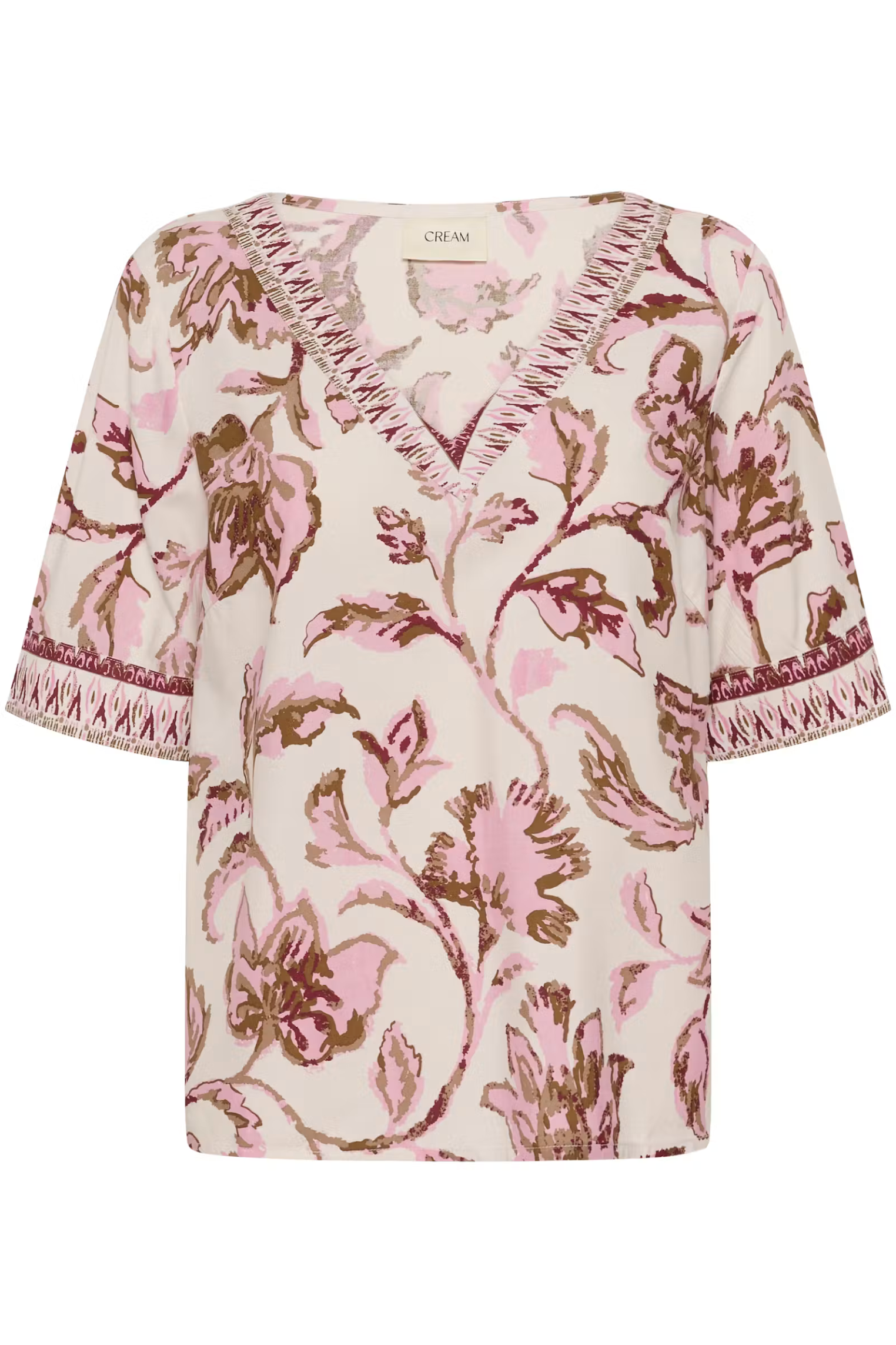 Cream Clothing Tiah Boho Blouse in Pink Flower