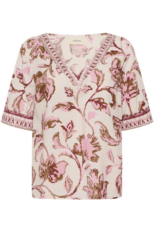 Cream Clothing Tiah Boho Blouse in Pink Flower