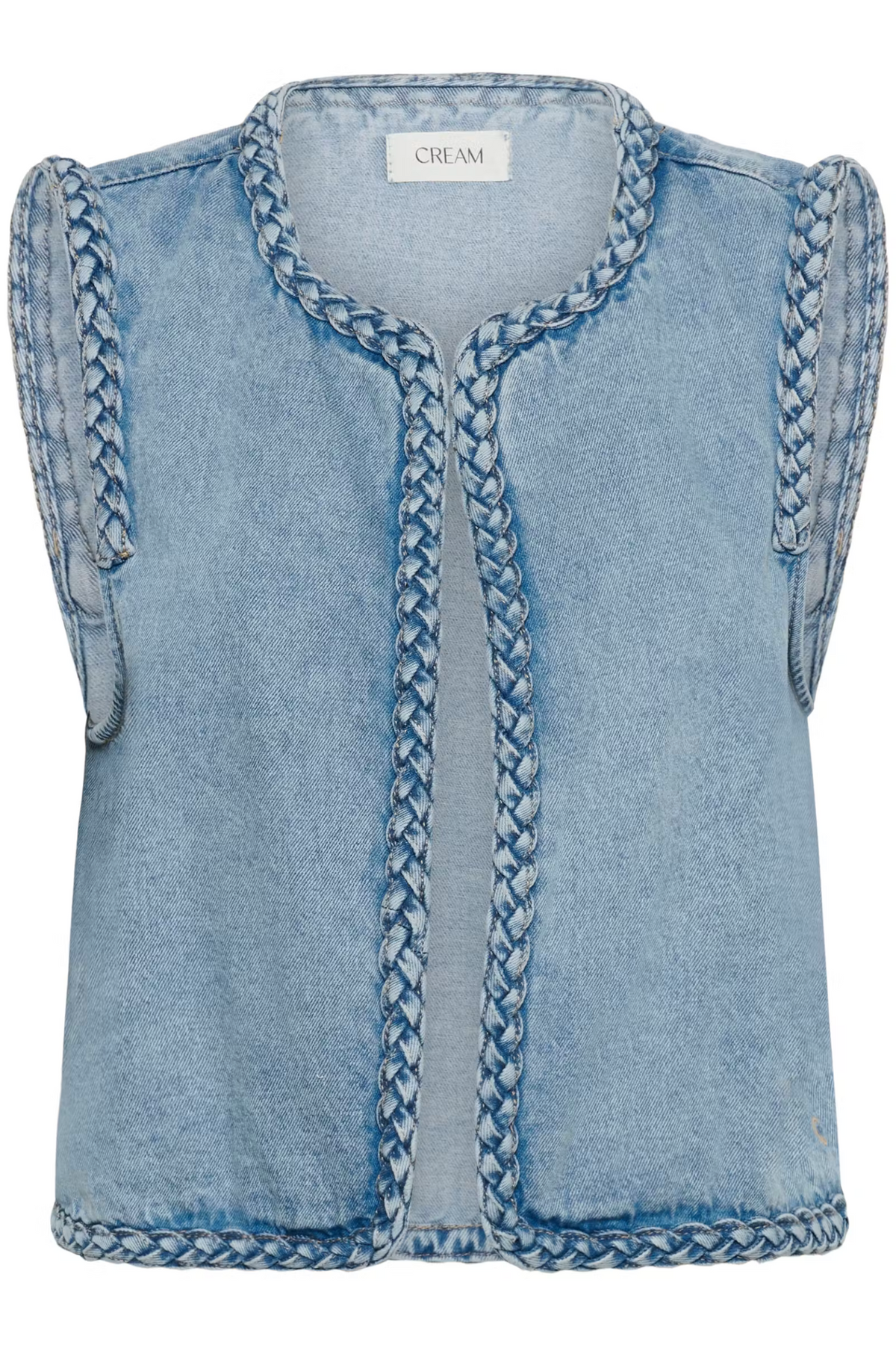 Cream Clothing Rina Waistcoat in Duncan Medium Blue Denim