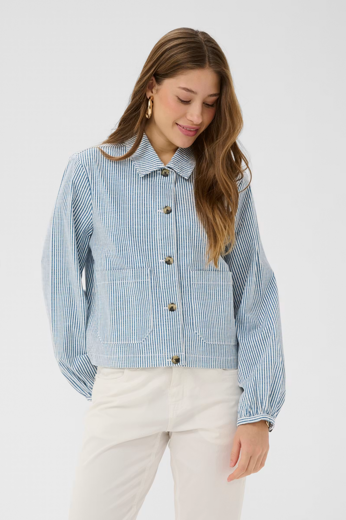 Cream Clothing Berta Twill Jacket in Horizon Blue Milkboy