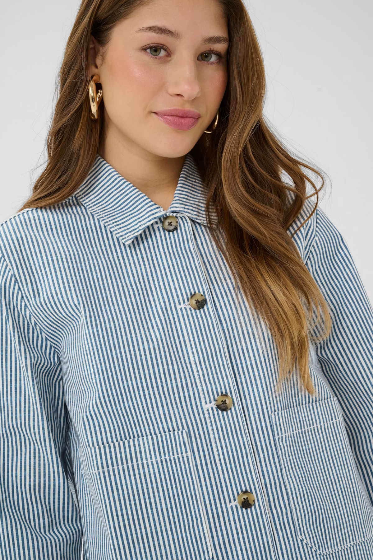 Cream Clothing Berta Twill Jacket in Horizon Blue Milkboy