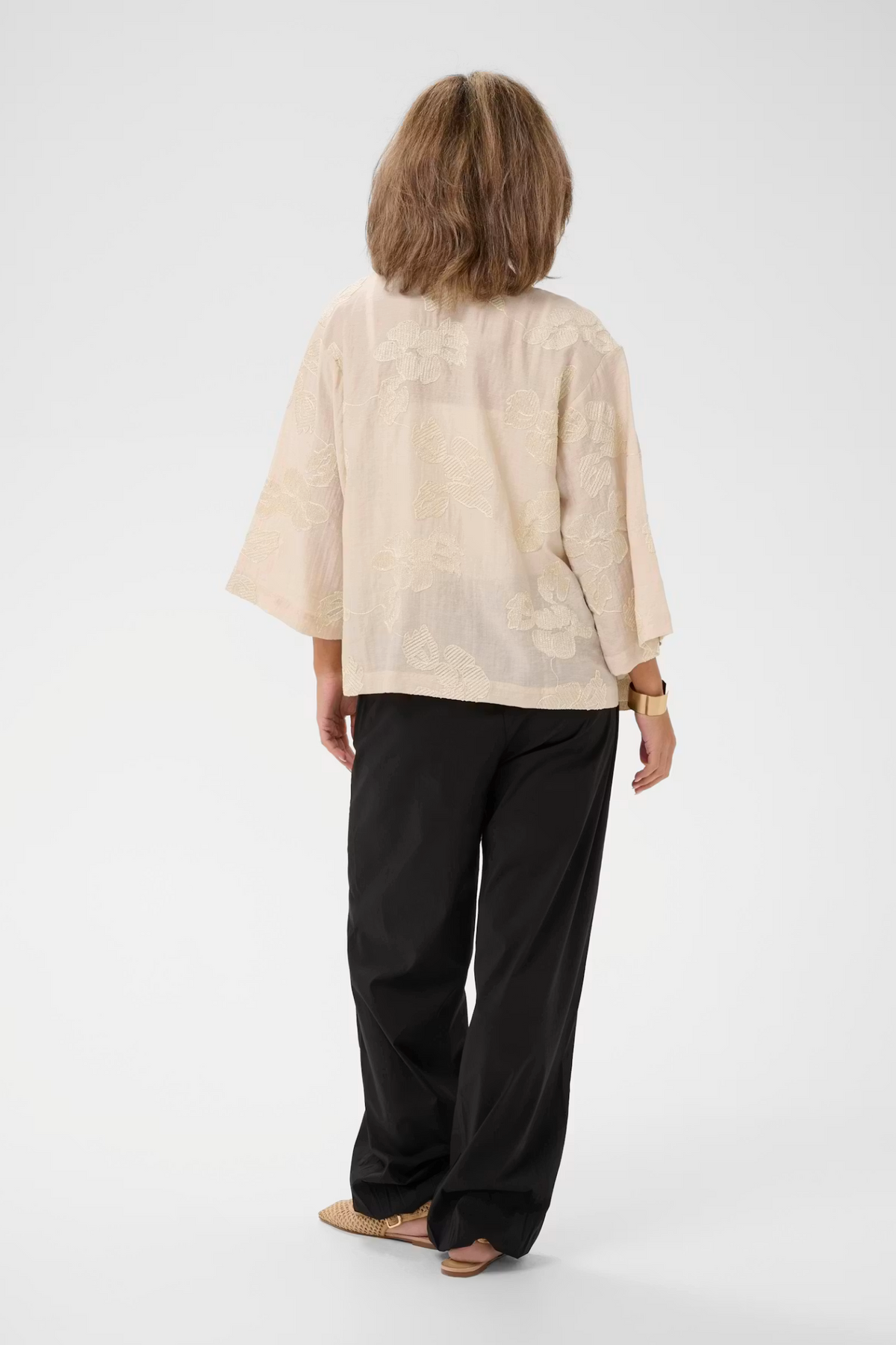 Cream Clothing Emilia Short Kimono jacket in Perfectly Pale Melange