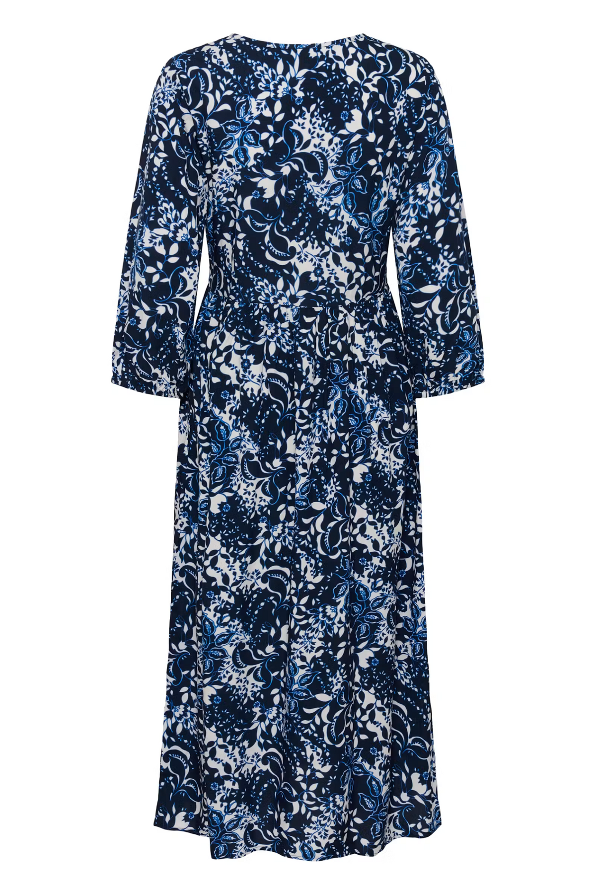 Cream Clothing Tiah Smock Dress in Navy Blue Toile