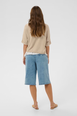 Cream Clothing Sillar Knit Bolero in Oat Melange