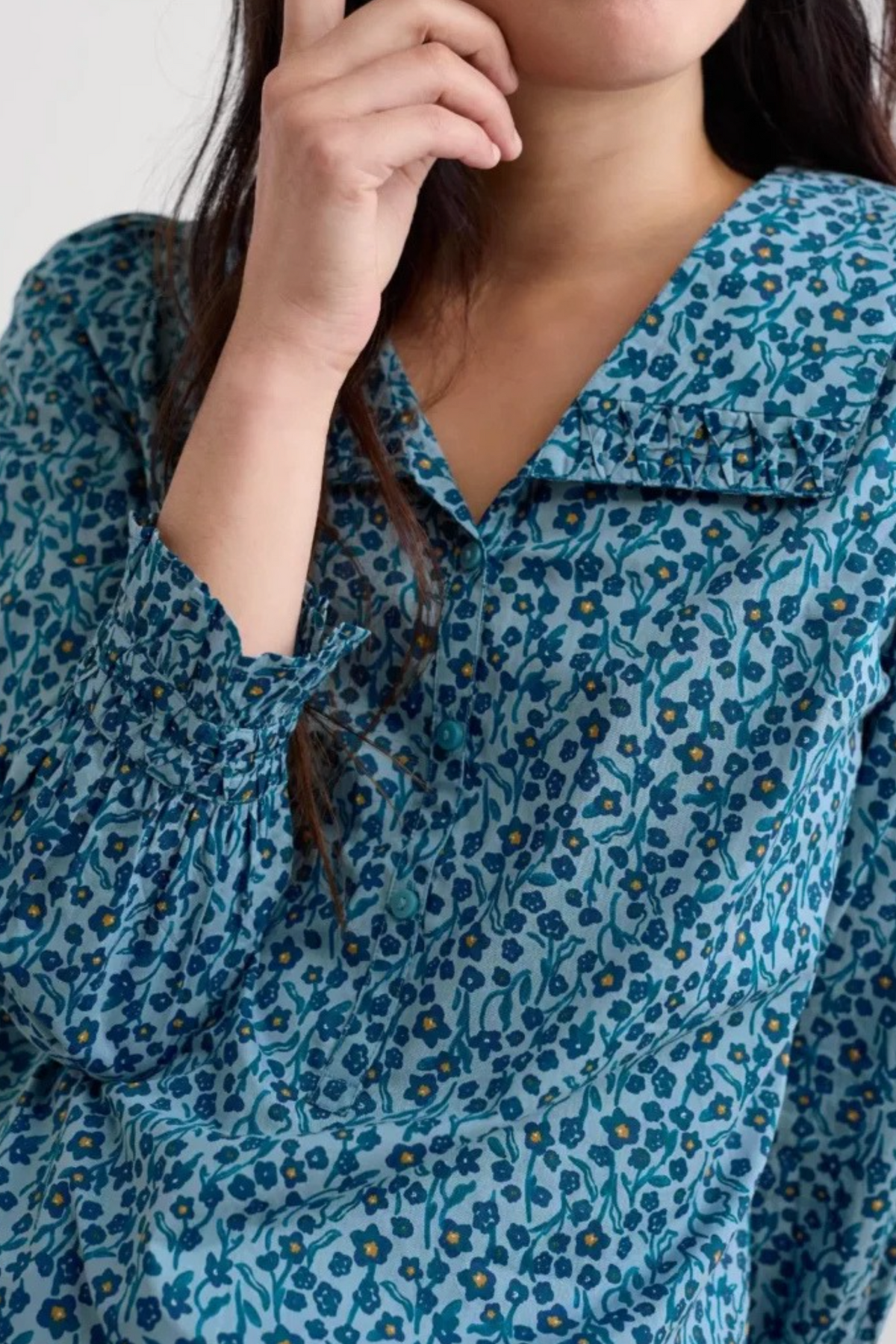 Seasalt Cornwall Ysella Top in Flax Flower Horizon