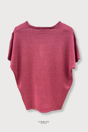 Mansted Denmark Pitti Linen and Hemp Top in Berry