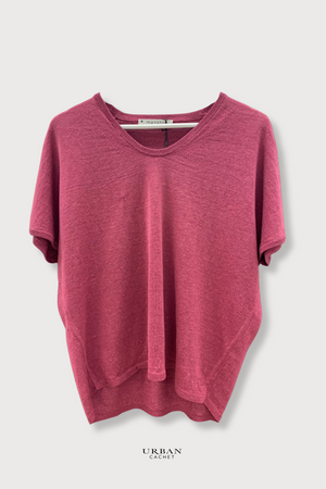 Mansted Denmark Pitti Linen and Hemp Top in Berry