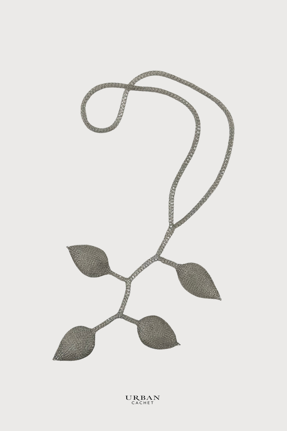 Urban Cachet Accessories Handmade Knitted Jakarta Necklace in Silver