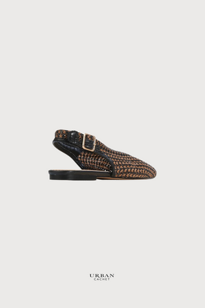 EOS Footwear Sansa Sandal in Chocolate Raffia