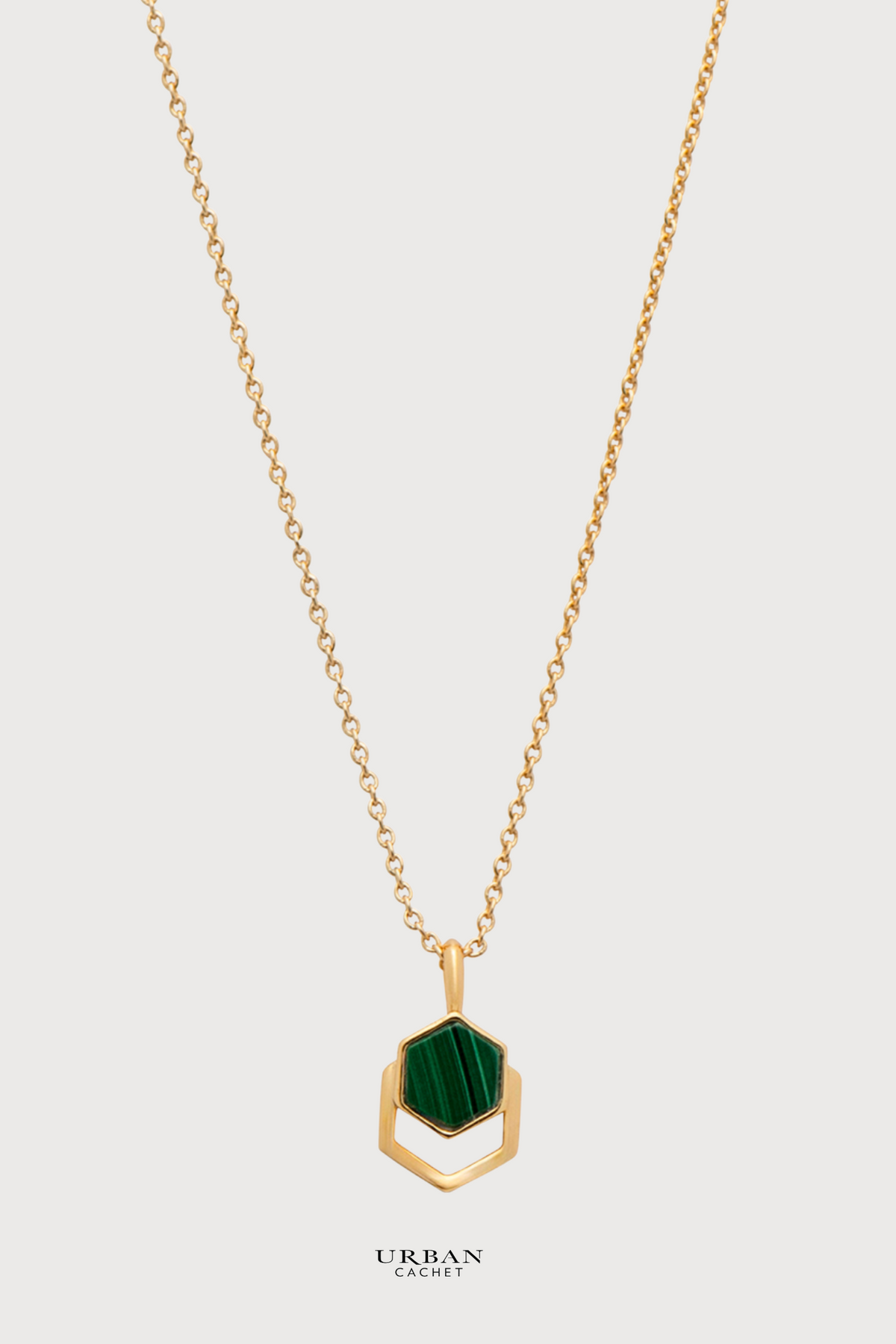YiSu Design Malachite Hexagon Pendent Necklace