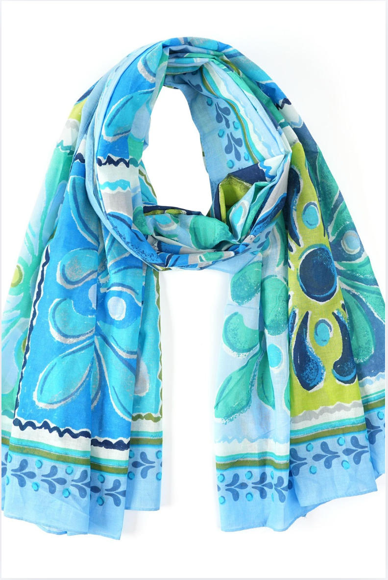 Enhance Accessories Freeme Blue Scarf 100% Cotton