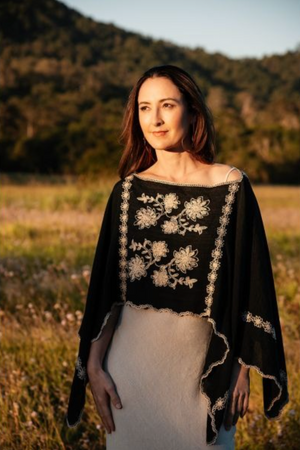 Enhance Accessories Cassie Coverup Garland in Black