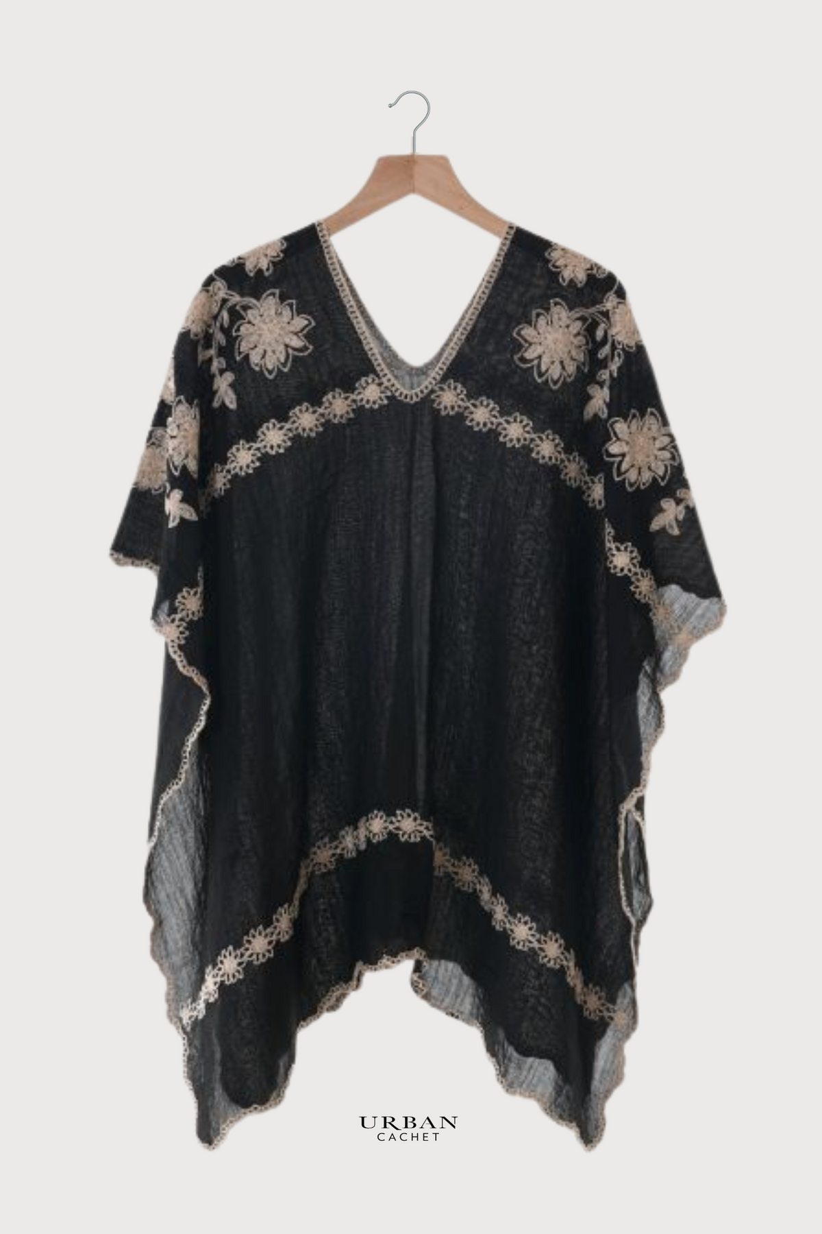 Enhance Accessories Cassie Coverup Garland in Black